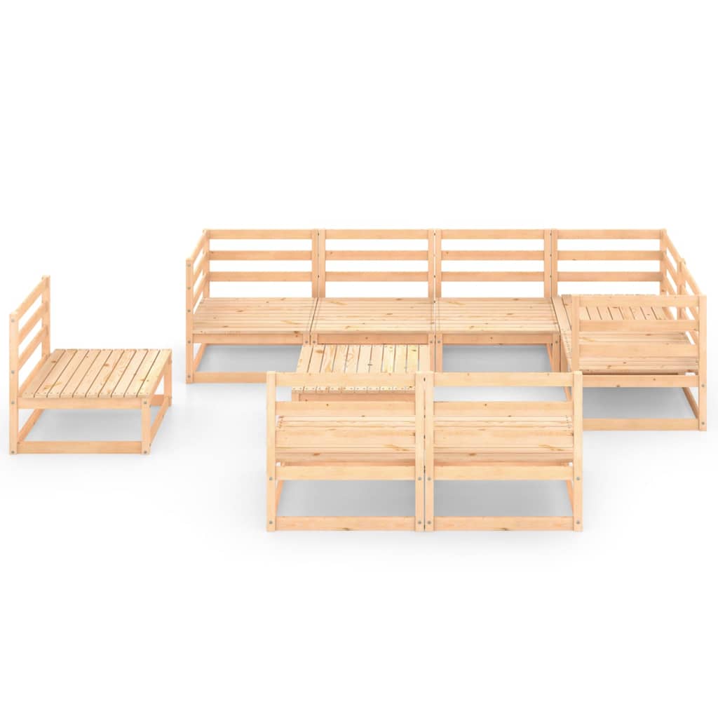 Set Divani da Giardino 9 pz in Legno Massello di Pino 3075629