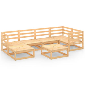 Set Divani da Giardino 7 pz in Legno Massello di Pino 3075689