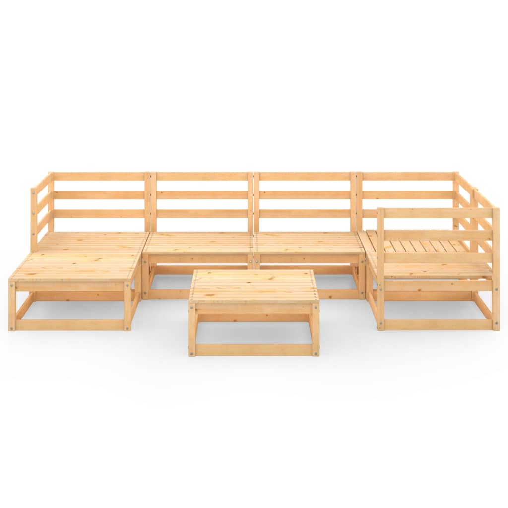 Set Divani da Giardino 7 pz in Legno Massello di Pino 3075689
