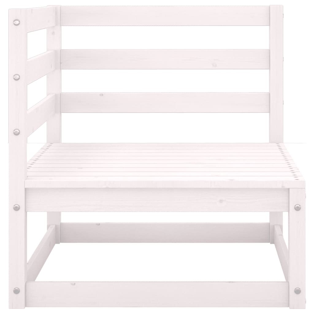 Set Divani da Giardino 6 pz Bianchi in Legno Massello di Pino 3075730