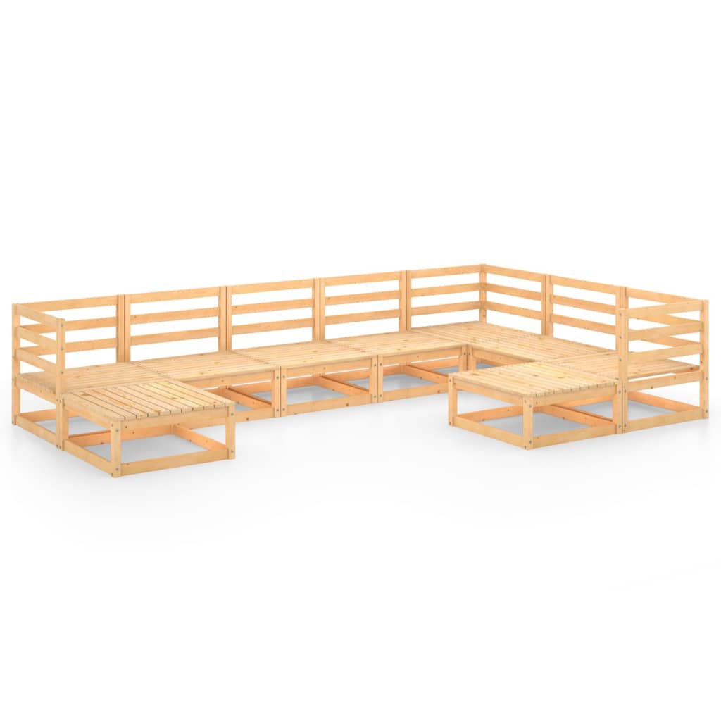 Set Divani da Giardino 9 pz in Legno Massello di Pino 3075754
