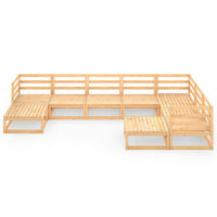 Set Divani da Giardino 9 pz in Legno Massello di Pino 3075754