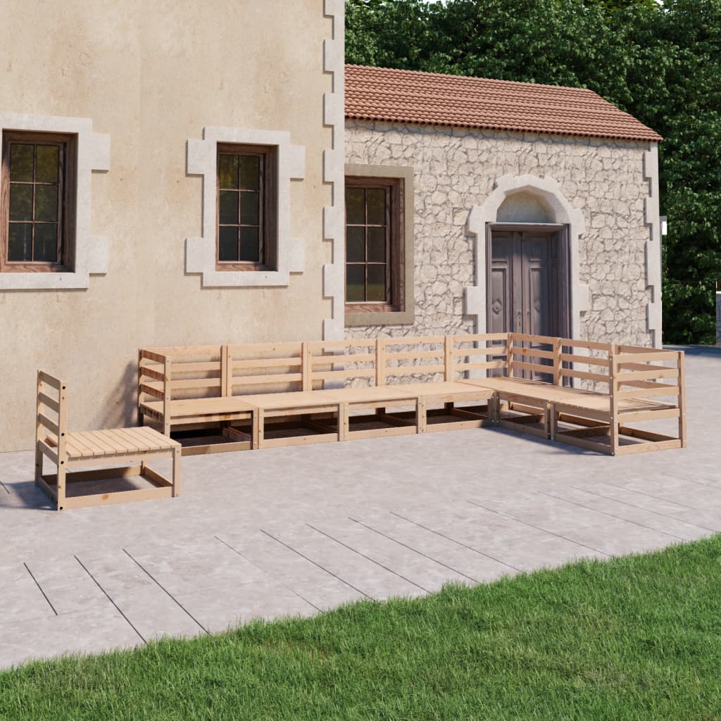 Set Divani da Giardino 8 pz in Legno Massello di Pino 3075774