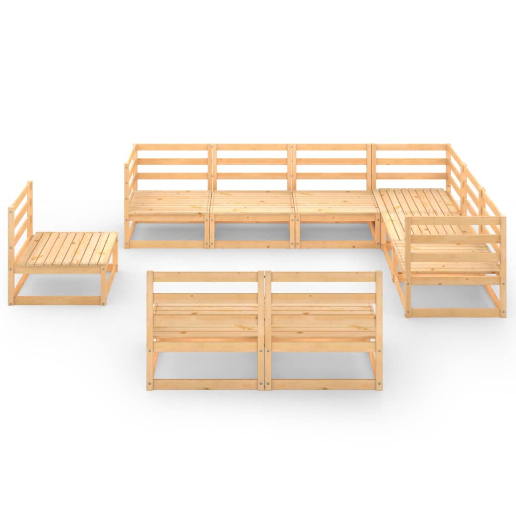 Set Divani da Giardino 9 pz in Legno Massello di Pino 3075784
