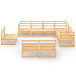 Set Divani da Giardino 9 pz in Legno Massello di Pino 3075784
