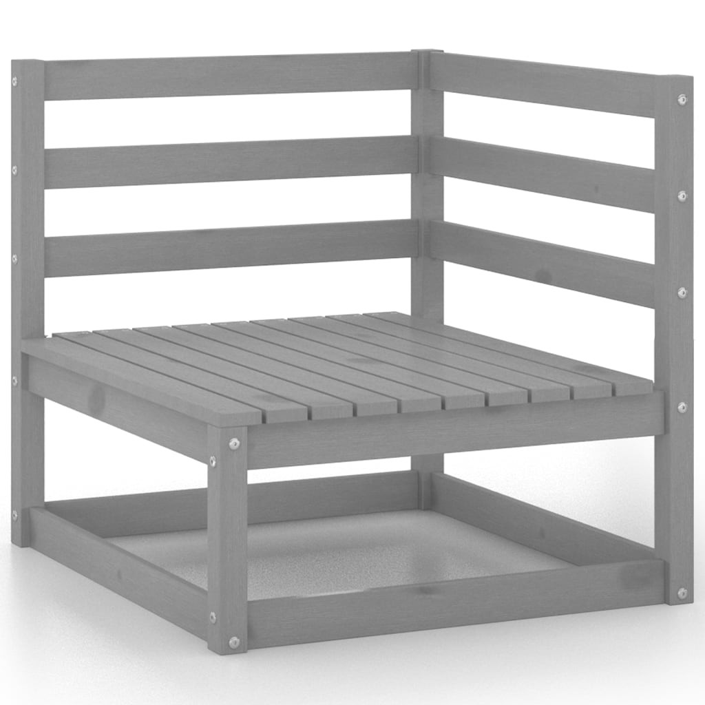 Set Divani da Giardino 11 pz Grigi in Legno Massello di Pino 3075801