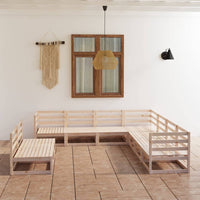 Set Divani da Giardino 9 pz in Legno Massello di Pino cod mxl 37623