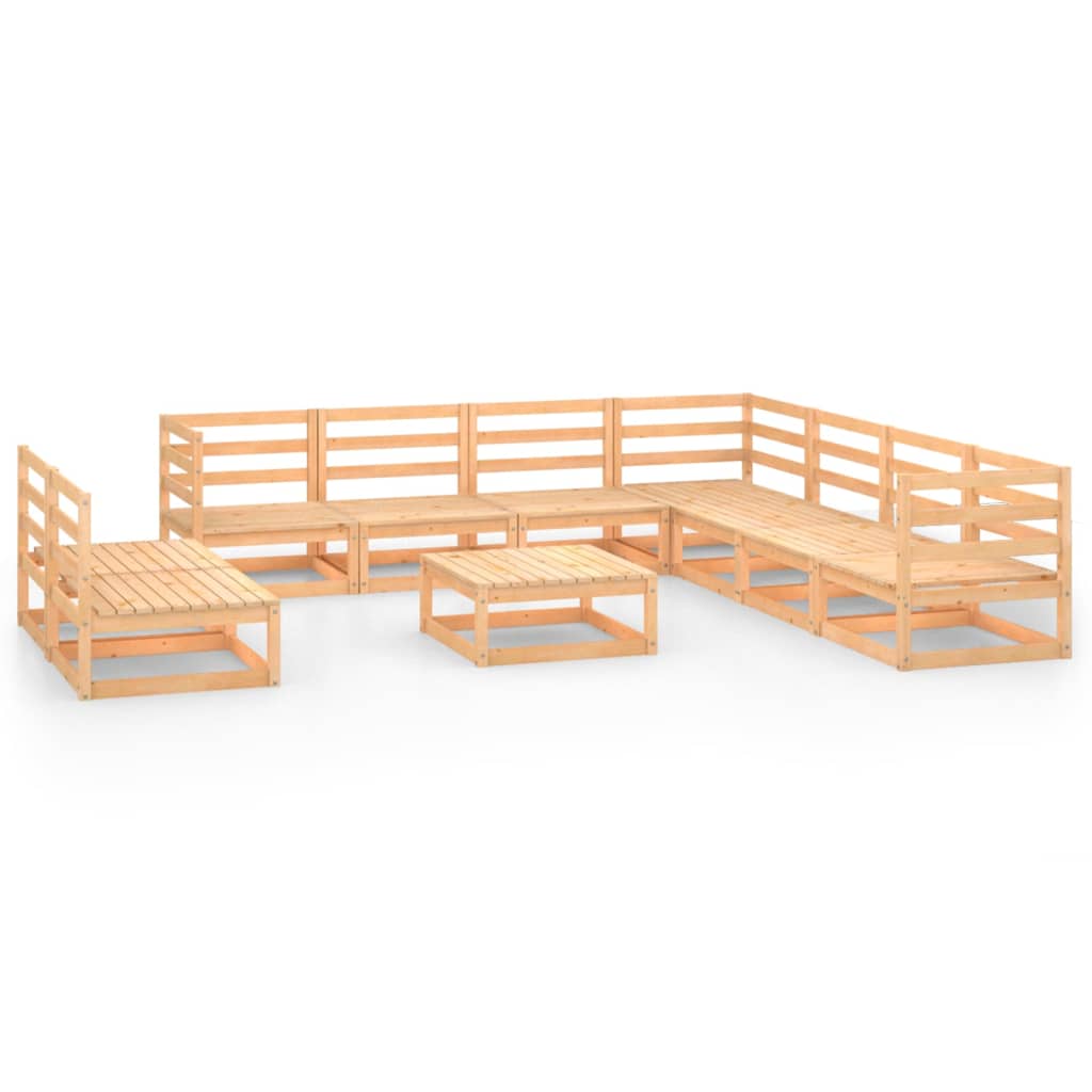 Set Divani da Giardino 10 pz in Legno Massello di Pino cod mxl 37628