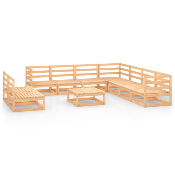 Set Divani da Giardino 10 pz in Legno Massello di Pino cod mxl 37628