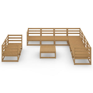 Set Divani da Giardino 10 pz Marrone Miele in Massello di Pino cod mxl 37677