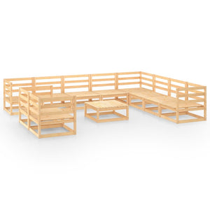 Set Divani da Giardino 11 pz in Legno Massello di Pino 3075929