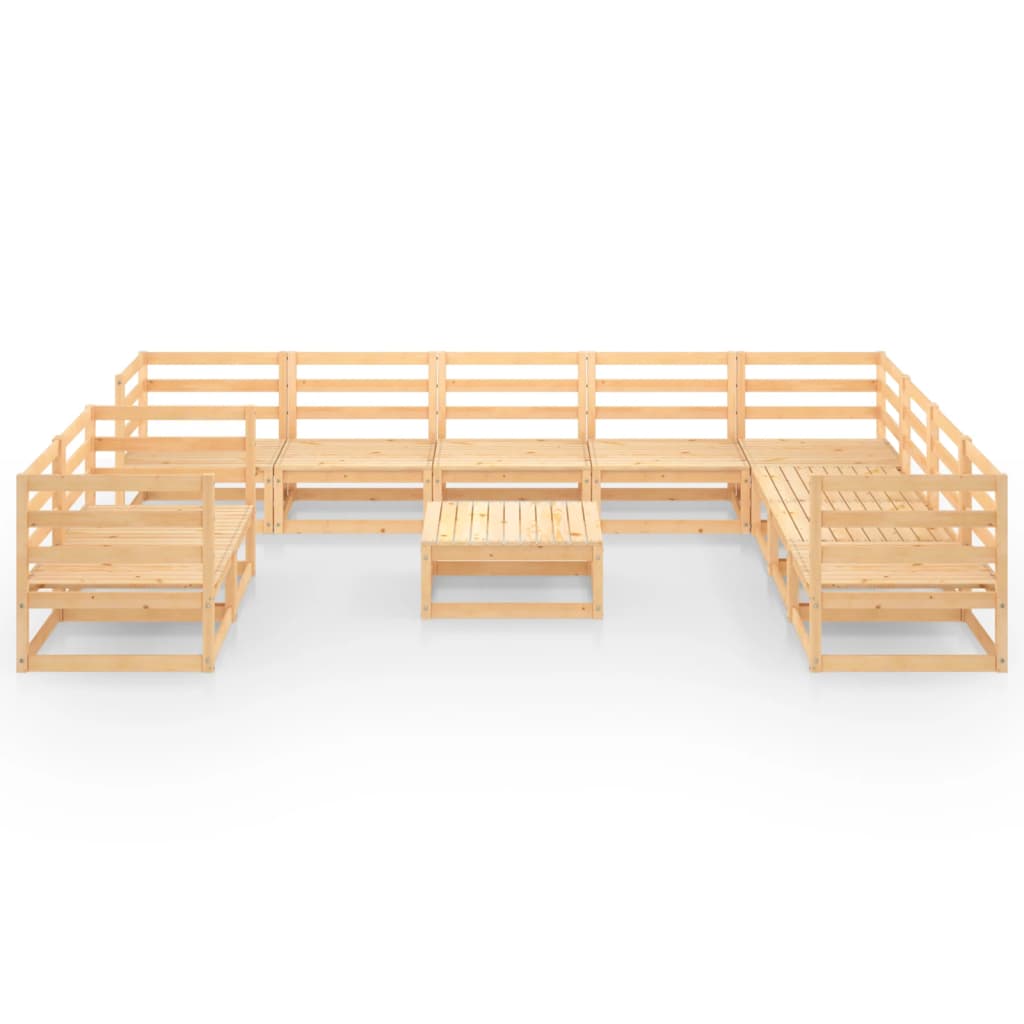Set Divani da Giardino 11 pz in Legno Massello di Pino 3075929