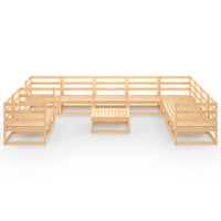 Set Divani da Giardino 11 pz in Legno Massello di Pino 3075929