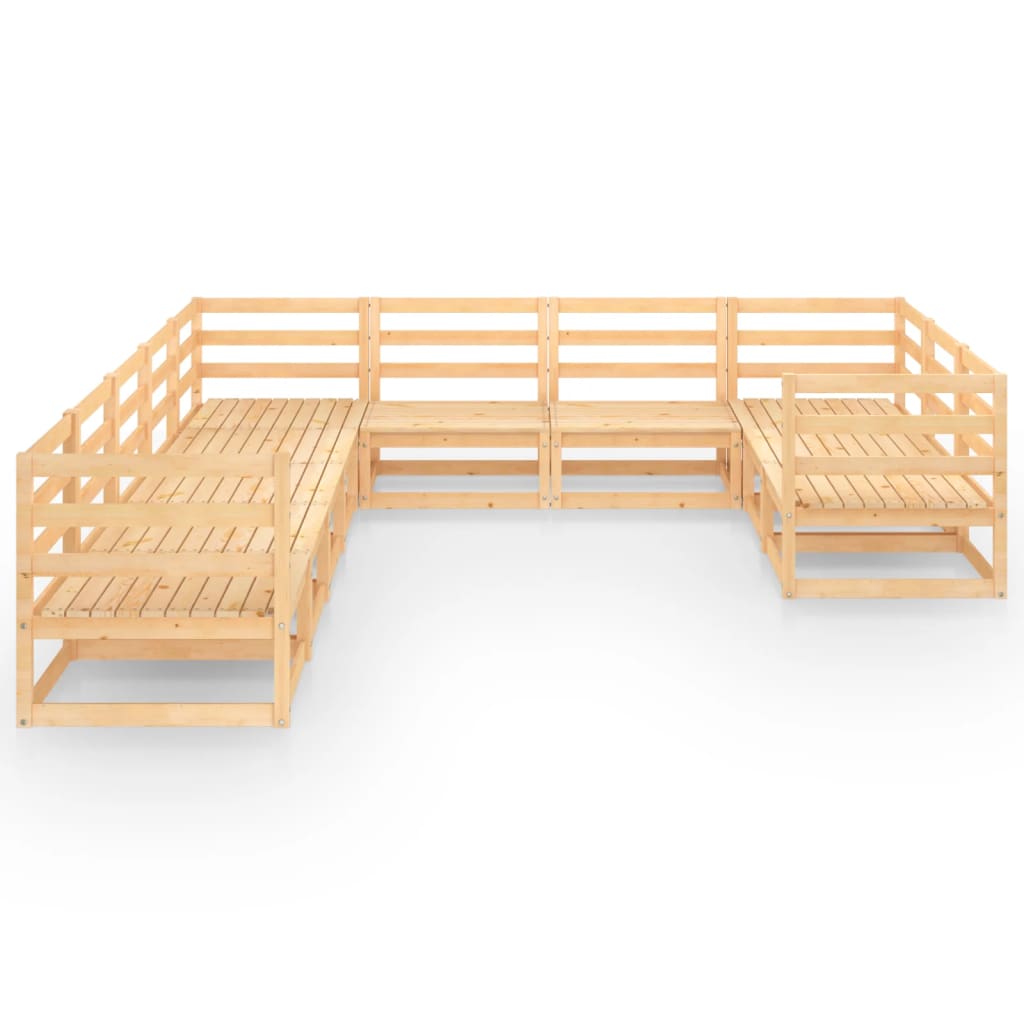 Set Divani da Giardino 10 pz in Legno Massello di Pino cod mxl 37143