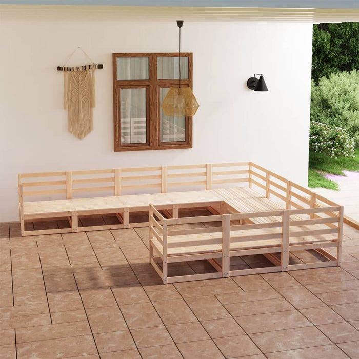 Set Divani da Giardino 10 pz in Legno Massello di Pino cod mxl 37143