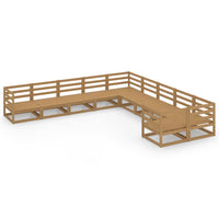 Set Divani da Giardino 10 pz in Legno Massello di Pino  cod mxl 37152