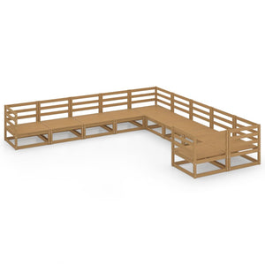 Set Divani da Giardino 10 pz in Legno Massello di Pino  cod mxl 37152