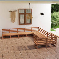 Set Divani da Giardino 10 pz in Legno Massello di Pino  cod mxl 37152