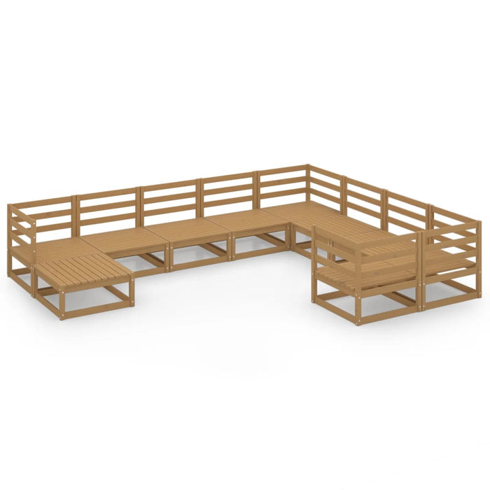Set Divani da Giardino 10 pz in Legno Massello di Pino cod mxl 37179