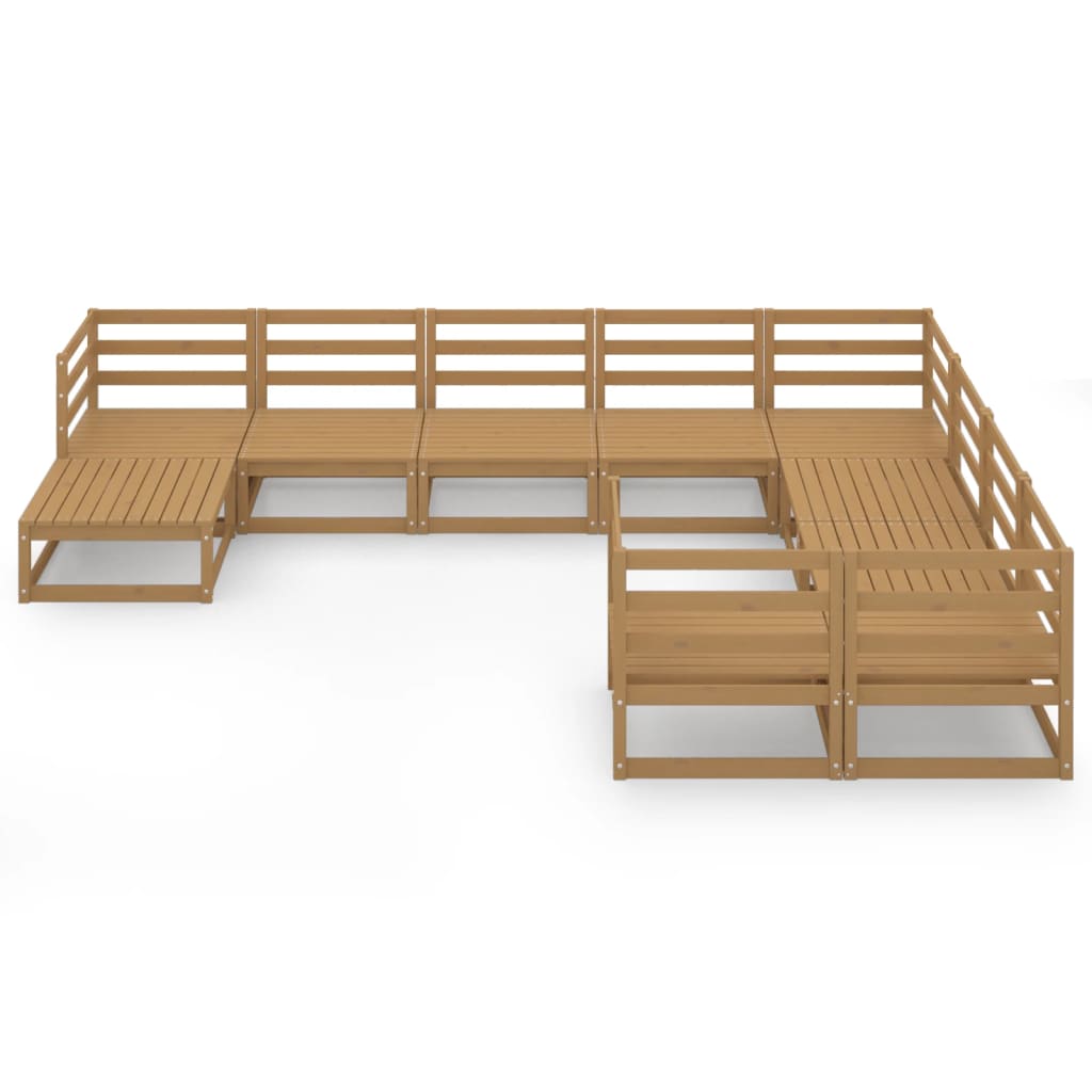 Set Divani da Giardino 10 pz in Legno Massello di Pino cod mxl 37179
