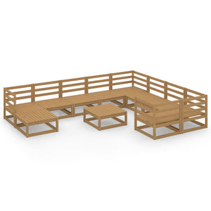 Set Divani da Giardino 11 pz in Legno Massello di Pino  cod mxl 37184