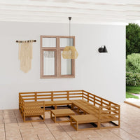 Set Divani da Giardino 12 pz in Legno Massello di Pino cod mxl 37191