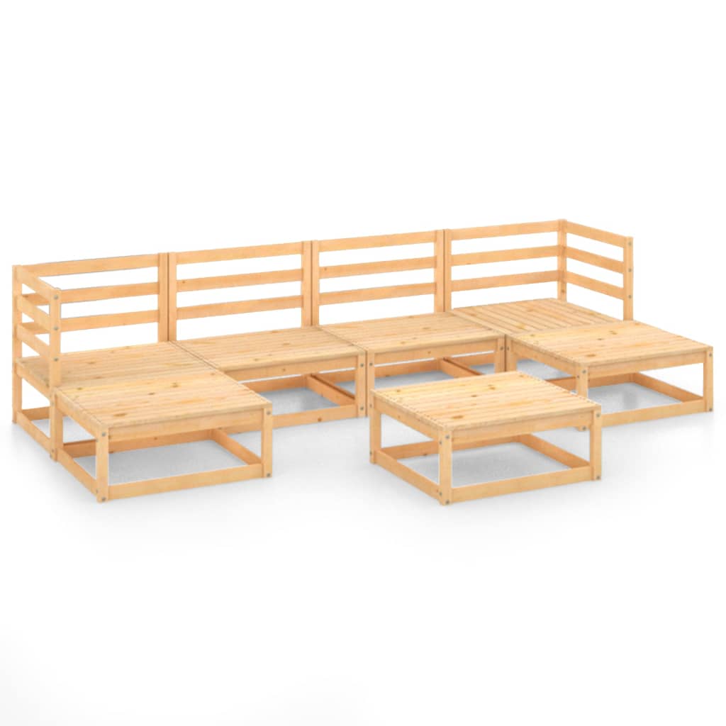 Set Divani da Giardino 7 pz in Legno Massello di Pino 3076069