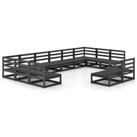 Set Divani da Giardino 12 pz in Legno Massello di Pino cod mxl 37301