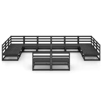 Set Divani da Giardino 12 pz in Legno Massello di Pino cod mxl 37301