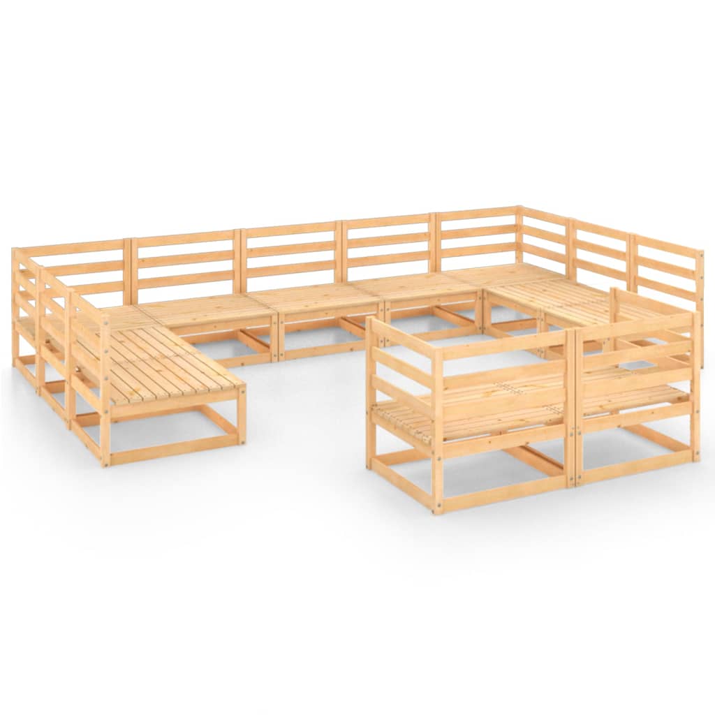 Set Divani da Giardino 11 pz in Legno Massello di Pino 3076209