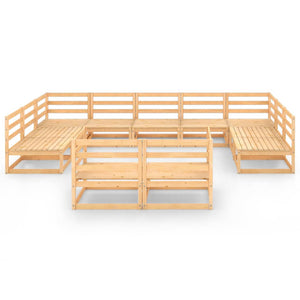 Set Divani da Giardino 11 pz in Legno Massello di Pino 3076209