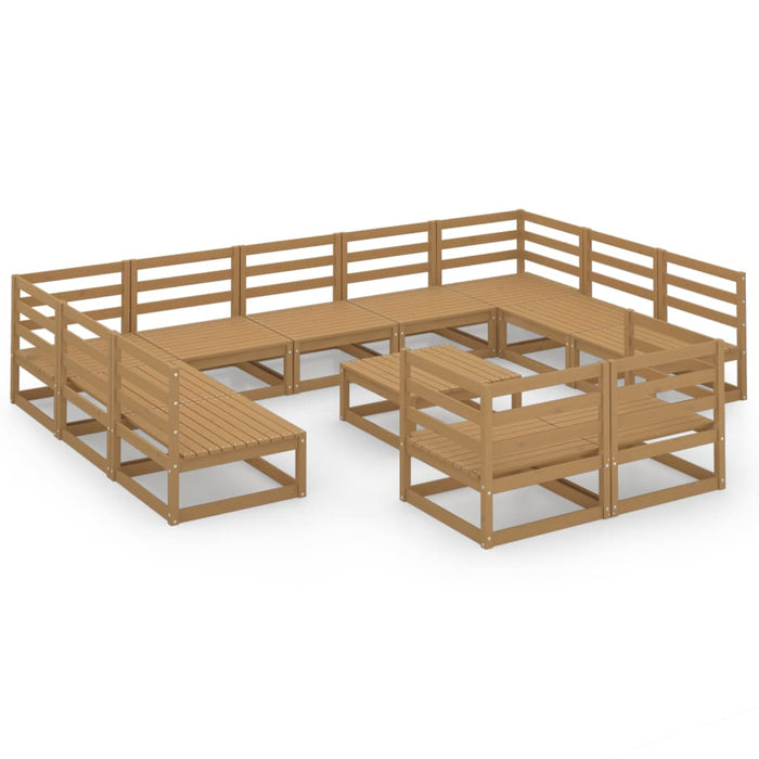Set Divani da Giardino 12 pz in Legno Massello di Pino cod mxl 37333
