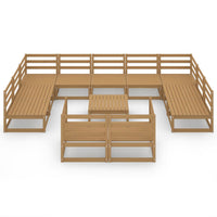 Set Divani da Giardino 12 pz in Legno Massello di Pino cod mxl 37333