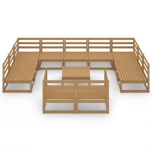 Set Divani da Giardino 12 pz in Legno Massello di Pino cod mxl 37333