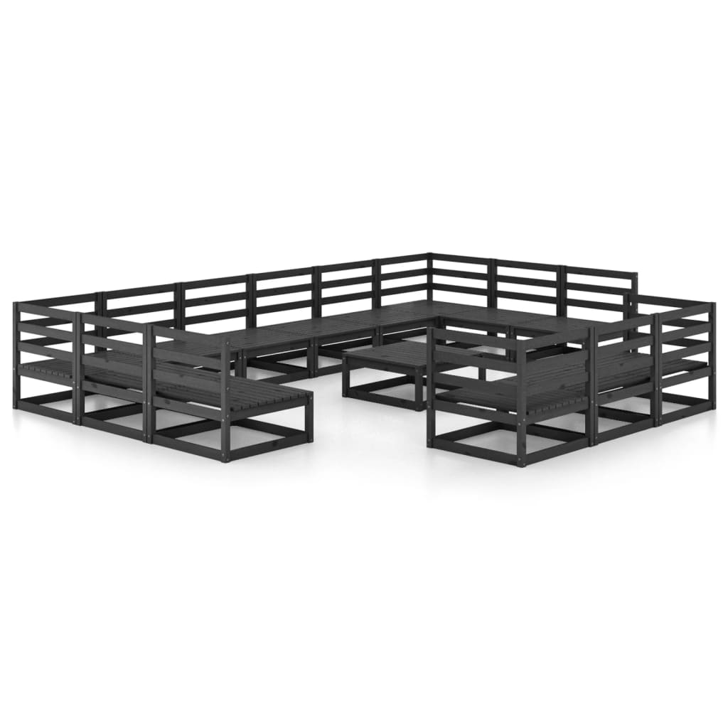 Set Divani da Giardino 14 pz in Legno Massello di Pino cod mxl 37348