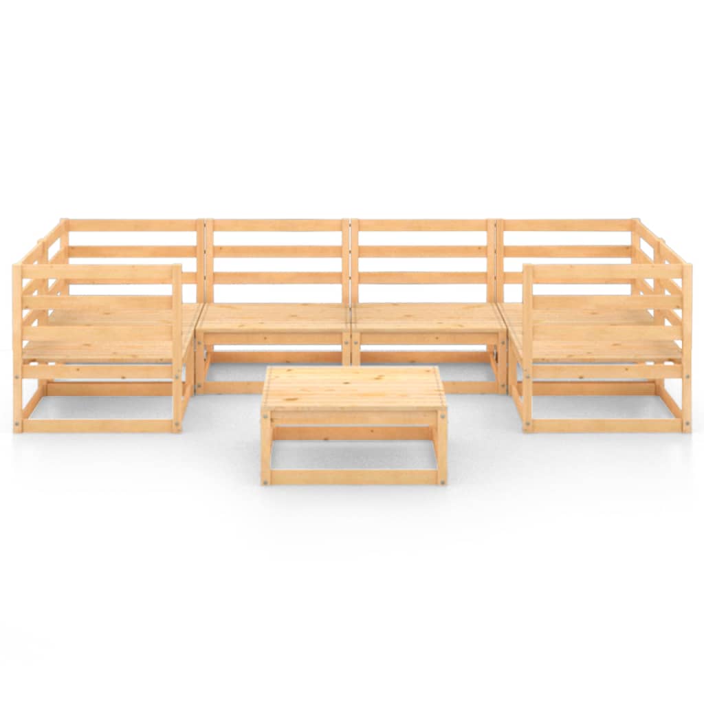 Set Divani da Giardino 7 pz in Legno Massello di Pino 3076244