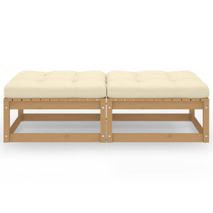 Sgabelli da Giardino con Cuscini 2 pz Legno Massello di Pino cod mxl 78094