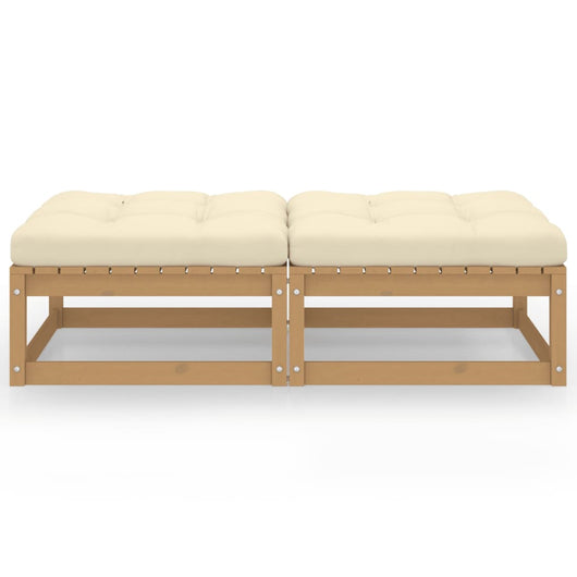 Sgabelli da Giardino con Cuscini 2 pz Legno Massello di Pino 3076282