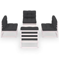Set Divani da Giardino 5 pz con Cuscini Legno Massello di Pino cod mxl 51917