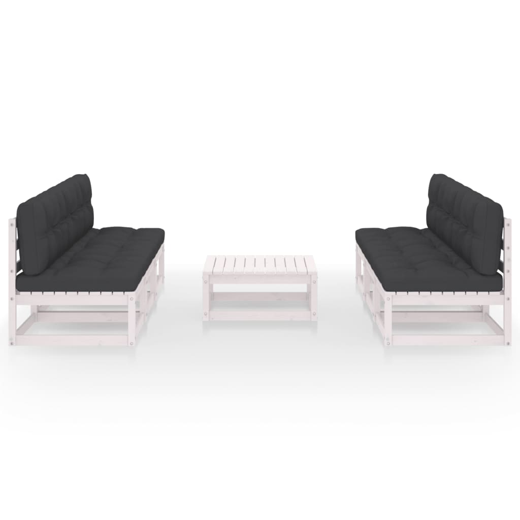 Set Divani da Giardino 7 pz con Cuscini Legno Massello di Pino 3076365