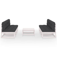 Set Divani da Giardino 7 pz con Cuscini Legno Massello di Pino 3076365