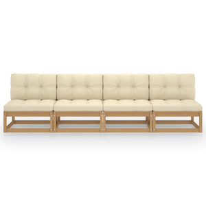 Divano da Giardino a 4 Posti con Cuscini Legno Massello di Pinocod mxl 72836
