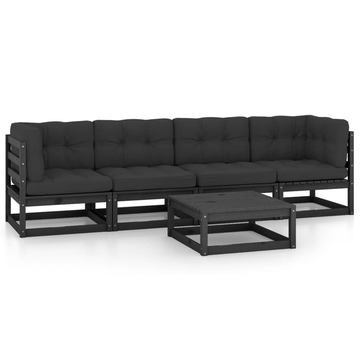 Set Divani da Giardino 5 pz con Cuscini Legno Massello di Pino 3076418