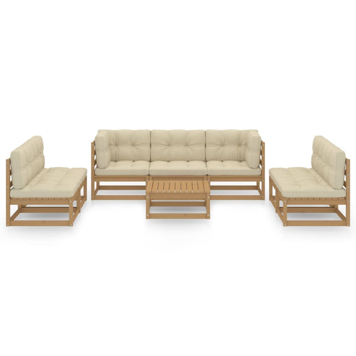 Set Divani da Giardino 8 pz con Cuscini Legno Massello di Pino 3076477