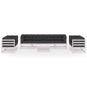 Set Divani da Giardino 9 pz con Cuscini Legno Massello di Pino cod mxl 42745