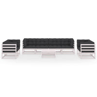 Set Divani da Giardino 9 pz con Cuscini Legno Massello di Pino 3076515