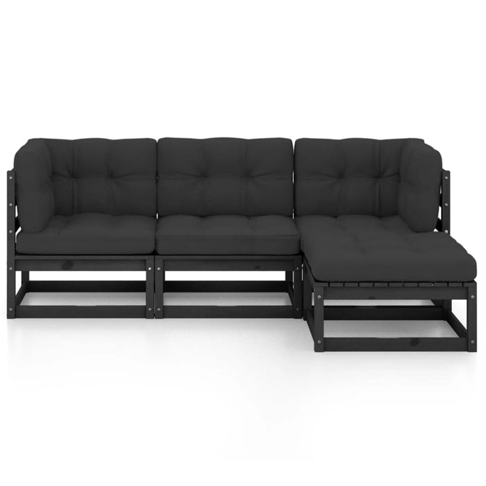 Set Divani da Giardino 4 pz con Cuscini Legno Massello Pino cod mxl 42917