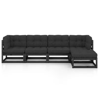 Set Divani da Giardino 5 pz con Cuscini Legno Massello di Pino 3076588