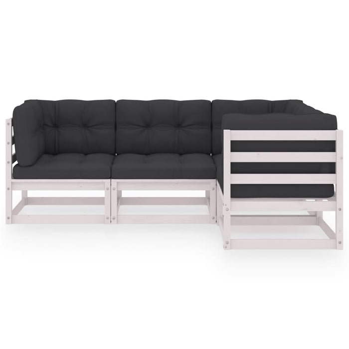 Set Divani da Giardino 4 pz con Cuscini Legno Massello Pino 3076595