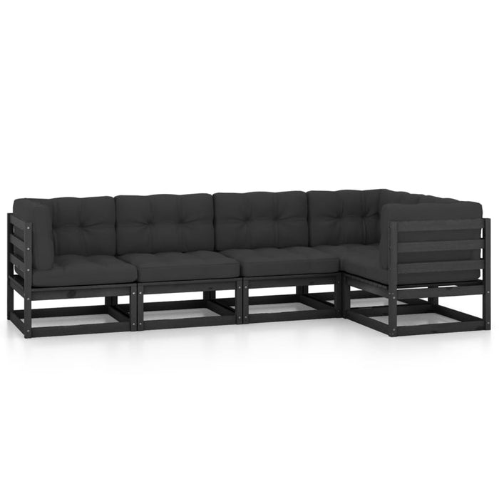 Set Divani da Giardino 5 pz con Cuscini Legno Massello di Pino cod mxl 36031